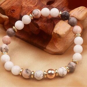 New in box healing stone bead bracelet neutral